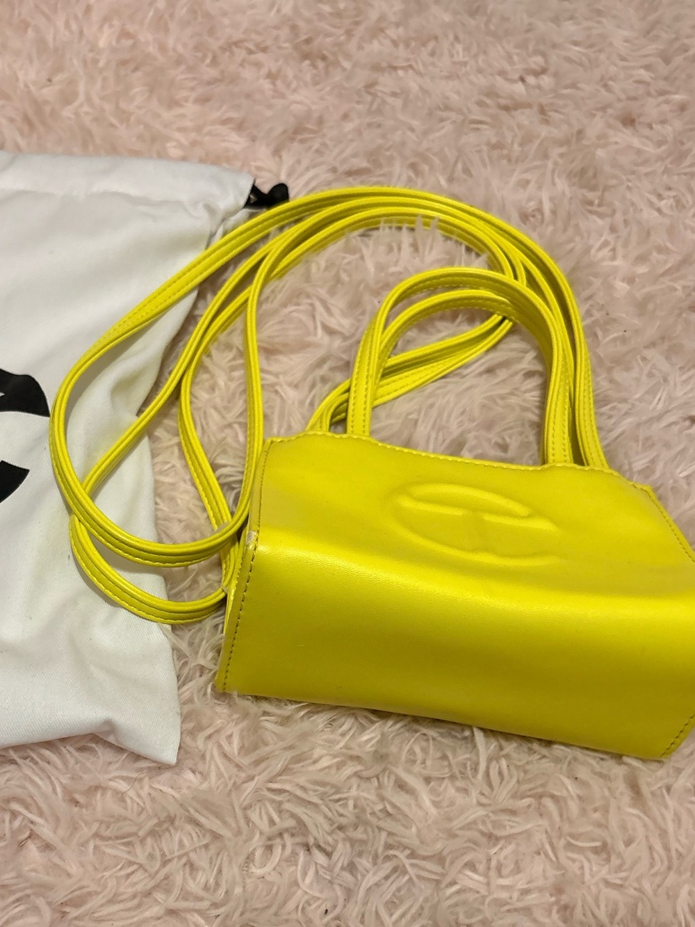 Bright Yellow Mini Shoulder Crossbody Bag – Includes Dust Bag